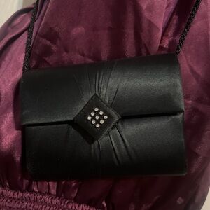 Black Geometric Clutch with Studded Embellishment